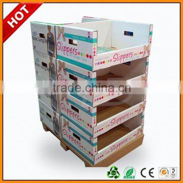 carton display with pallet and cells ,carton display pallet ,carillons cardboard pallet displays