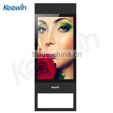 Ultrathin 55inch high brightness(2500nits) outdoor lcd monitor by fan cooling system,stand floor, ultrathin 12cm