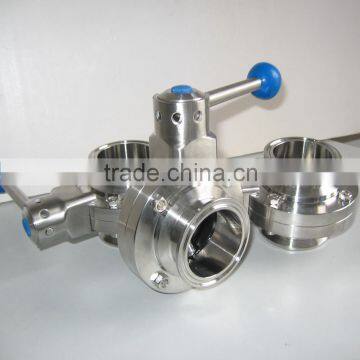 manual operation function sanitary butterfly valve clamped type