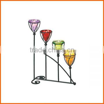 2016 hot selling cone shaped glass candle holder