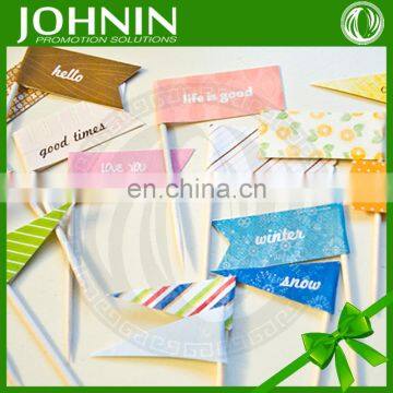 wholesale promotion paper print custom cocktail paper tooth stick flag