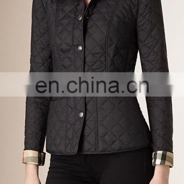 wholesale quilted jackets - WOMENS LADIES GENUINE LEATHER QUILTED RIBBED BOMBER BIKER JACKET
