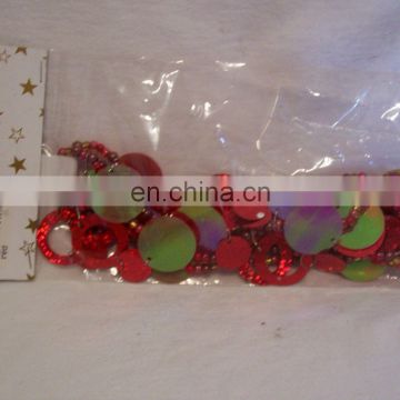 RED AND PINK 4 FOOT BEAD AND HOLGRAPHIC SEQUIN GARLAND