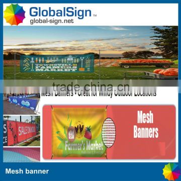 Hot Selling Polyester Mesh Fabric Fencing advertisement for any product