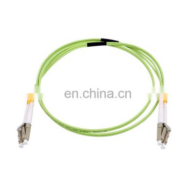 pvc/lszh jacket lime green color duplex fiber optic patch cord lc-lc OM5