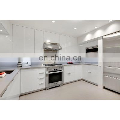 Free sample customized high gloss white cabinets kitchen furniture cheap modular design modern kitchen cabinet 2021