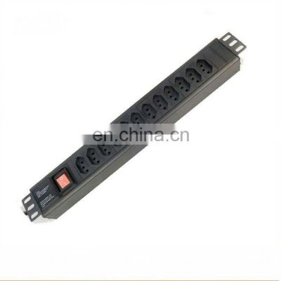 Cabinet attachment Europe style 6ways 6 ports 230V 10 amp Rack Switched PDU Remote power switch