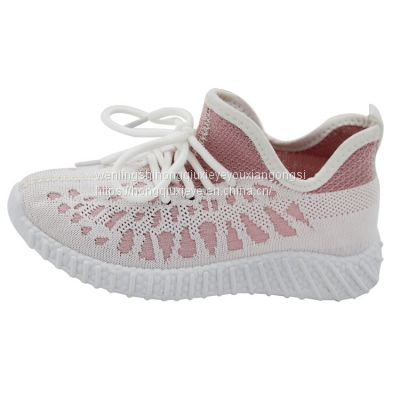 Cool shoes flying woven surface stitching color blocking sports casual children's shoes