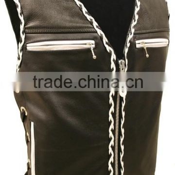 2015 best quality leather vest