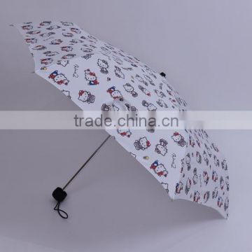 2015 Mini cute and high quality Super light 3 folding umbrella