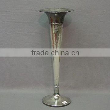 Mercury Glass Vase, Silver Glass Vase, Decorative Glass Vase
