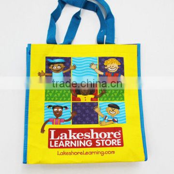 Customized Recycle RPET Bags, Yellow PP Woven Fabric Shopping Bag