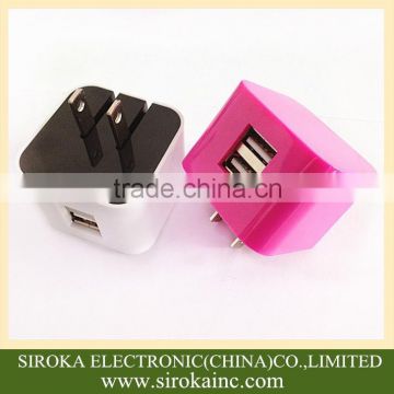 Universal usb wall charger US folding plug dual 2 USB home charger with IC smart chip