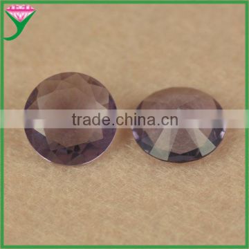 wholesale price 10mm round cut amaranth purple glass semi precious stone