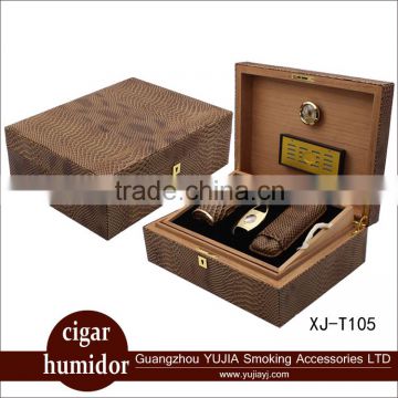 YuJia custom cohiba cigar box leather cigar humidor promotion gift set