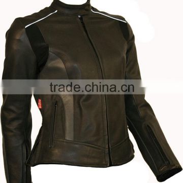 Hot Selling Cool Design Women Motorcycle Leather Jacket