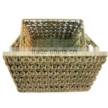 Seagrass Storage Basket, Rush Storage Basket, Set of 4