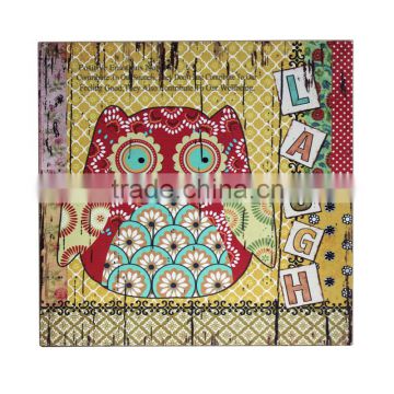 Wholesale Old Style Cute Bird Design Wood Wall Printing