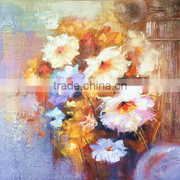 DEC010 Home Decoration Modern Handmade Rose Flower Oil Painting Designs On Canvas