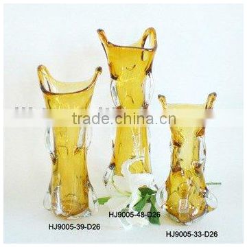 Golden Amber Art Murano Glassware