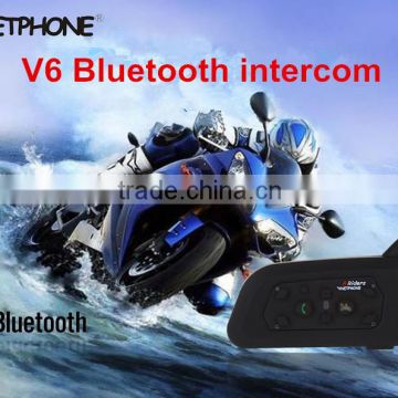Wholesale! V6 Bluetooth Motorcycle Helmet Radio Communication Intercom for 1200 meters 6 riders talking
