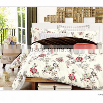 100% cotton 128*68 white bedding sets hotsale A version flower B vision stripe beddings