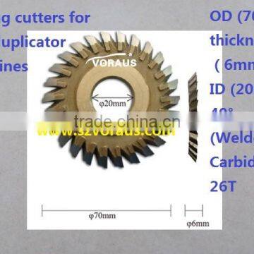 Milling cutters for key-duplicator machines