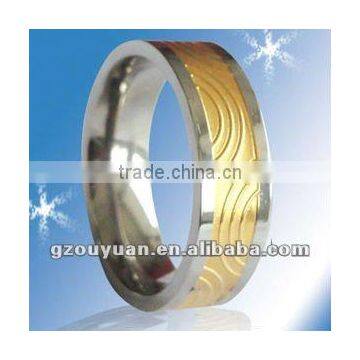 Fashionable Titanium Laser Electroplate Ring
