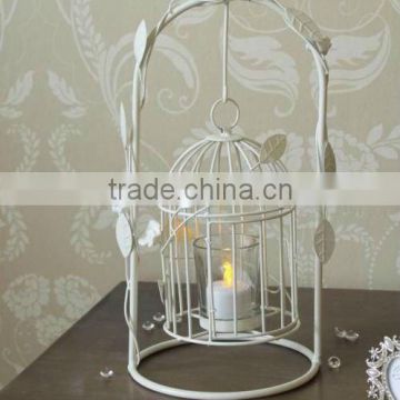 Birdcage tealight holder with rose detailing