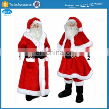 luxury plush material adult christmas ornament costume set