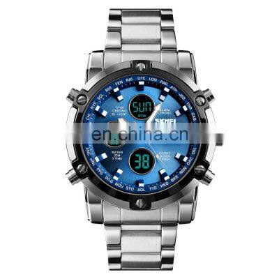 Custom Logo Relojes Hombre Stopwatch Top Brand Luxury 3time Skmei 1389 Metal Wrist Mens Digital Watches