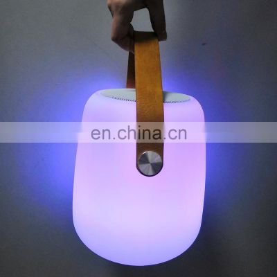 Factory Price Multimedia Sound lamp led usb rechargeable portable PE plastic TWS function hot sale ice bucket led light speaker