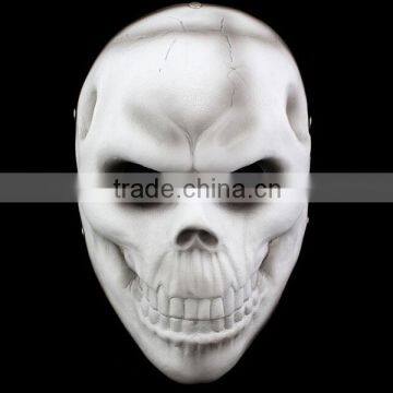 In-stock factory Halloween resin skull mask horror payday 2 game skull props mask 3colors (White/Beige/bronze)