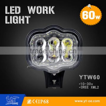 60w 9-36v Auto LED work lamp Lighting for off road 4x4 truck or working lighting 6inch 60w led
