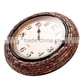 Home decorative mosaic polyresin modern wall mounted clock
