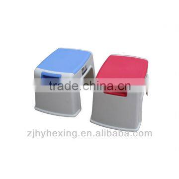 Hand-held multicolor square plastic stool