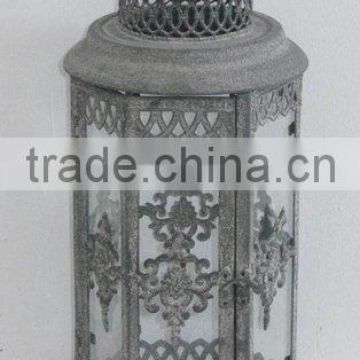 100520F- hexagonal metal candle lantern