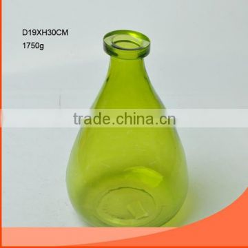 Belly-shaped and1750G baby green color glass vase wholesale