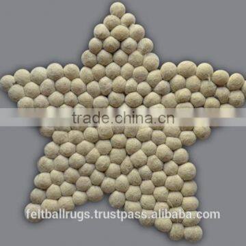 Star Shaped Felt Ball Rugs