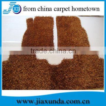 Brown Hand tufted shaggy car mat