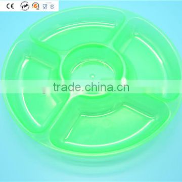 12" Plastic Round Tray with 5 Compartments