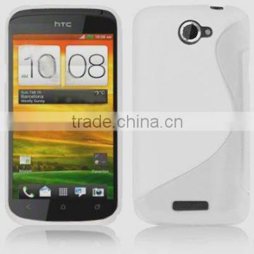 white S-line Gel silicon Case Rubber Skin Tpu Cover For htc one x