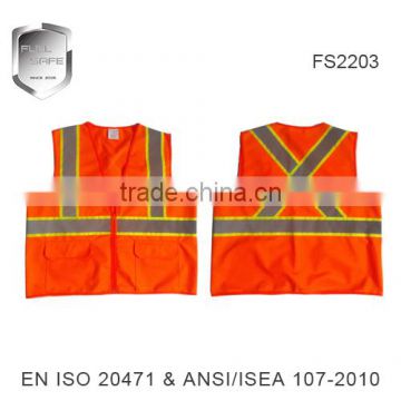 fullsafe chile style orange red reflective vest