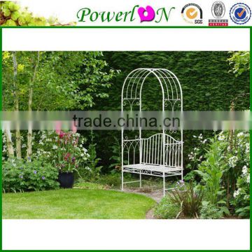 Sale Classic High Quanilty Beautiful Design Wrough Iron Panacea Arched Top Garden Arbor with Chair