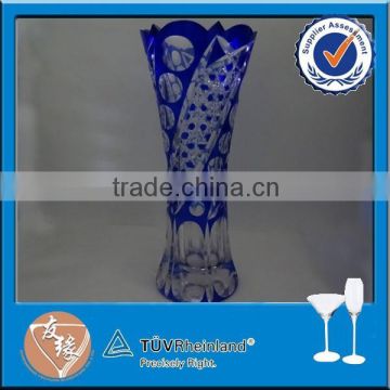 Handmade blue glass vase cheap wholesale