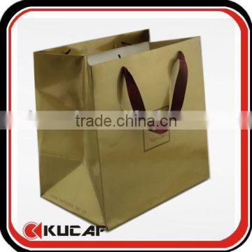 Customized Popular Pantone Color Printing Paper Shopping Bag with Flat handle