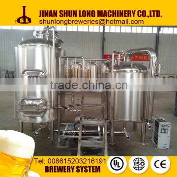 China time-honoured brand Shunlong beer brewing equipment with high quality 3bbl beer brewhouse