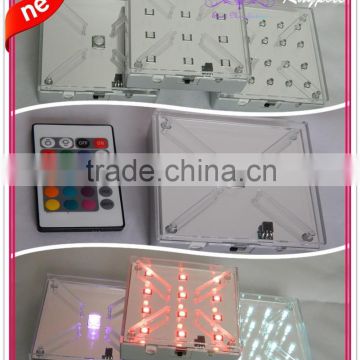 Wholesale direct manufactor in China multicolor led centerpiece light base/ crystal led uplighter