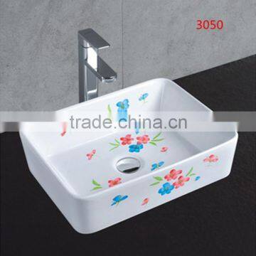 3050 Scattered plum painting rectangular ceramic art basin