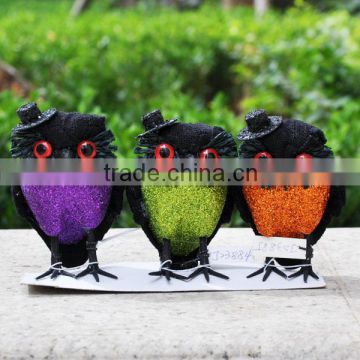 2016 Hot sale three colours Glitter owl with hat